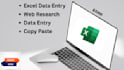 do professional data entry, copy paste and web research