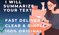 summarize documents, articles and content clearly and professionally