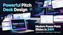 design investor pitch deck presentation in powerpoint, startup fundraising deck