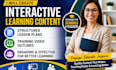 create interactive elearning courses, onboarding training tutorial video lesson