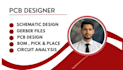 do circuit design, simulation, gerber and bom generation