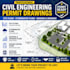 design civil engineering permit drawings, site plans and stormwater plans