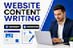 write professional website content for homepage, about us and service pag