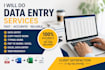 do fast data entry, copy paste, excel and typing work professionally