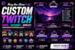 design premium twitch stream graphics and branding kit