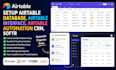 setup airtable database, airtable interface, airtable automation crm, softr