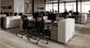 modernize office design,cgi interior layout,work space, 3d photorealistic render