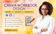 design fillable pdf lead magnet worksheet course workbook, canva workbook design