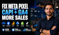 fix metal pixel, facebook conversion api, ga4 ecommerce tracking, api developer