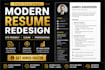 redesign your resume into a modern ats friendly professional CV