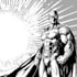 draw black and white comic superhero character line art