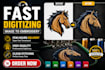 digitize image for embroidery dst pes file fast