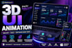 3d UI animation saas web app demo video app walkthrough and software explainer