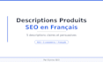 write 5 SEO product descriptions in french