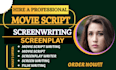 screenplay, screenwriting, scriptwriting, movie script, film script