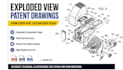 create exploded technical patent drawings to show parts and function