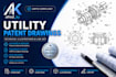 design uspto utility patent drawings technical illustrations line art drafting