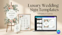 design wedding welcome sign, seating chart and table numbers canva template