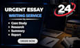 deliver urgent essay writing, case study, research, summary and report fast