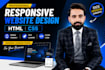 create a responsive HTML CSS landing page website