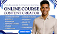 create online course content, course curriculum design, course development, quiz