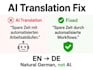 fix and humanize your ai translated german text