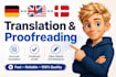 proofread, edit and improve your danish text