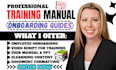 create training manual, employee onboarding, sops and elearning course