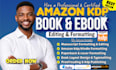 do manuscript formatting, book typesetting, paperback formatting for amazon kdp