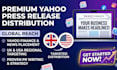 yahoo press release distribution UK USA press release distribution PR writing