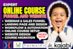 online course funnel, kajabi website, email automation, course migration