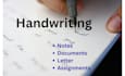 write anything  in my cursive and beautiful handwriting
