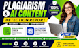 provide plagiarism check and ai detection with detailed
