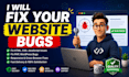 fix bugs in your react js, javascript or frontend website