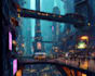 design amazing dystopian cyberpunk cities illustration