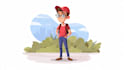 draw a vector 2d character, cartoon character