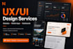 do UI UX app design, webapp design, saas design in figma