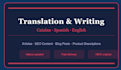 translate and write professional texts in catalan and spanish