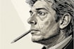 create a a wsj style hedcut portrait and cartoon portrait
