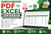 convert pdf to excel with accuracy and fast delivery