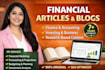 write SEO finance articles, blogs and business content