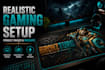 create realistic gaming setup product images and mockups