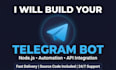 build a custom telegram bot with automation, commands and mongodb