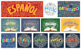 design hand drawn school subject graphic, covers, and doodles