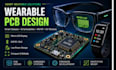 design wearable pcb, smart watch glasses, micro led display and esp32 iot system