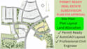 real estate plot subdivision plan, site plan land allocation analysis civil 3d