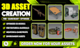 create optimized 3d pbr assets weapons objects and environmental elements