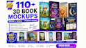 create 3d book mockup, ebook, kindle, iphone, ipad product bundle