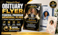design obituary flyer, funeral flyer, funeral program, memorial flyer