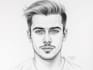 draw a custom pencil or charcoal portrait
